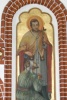 Malowidło ścienne nad ołtarzem po lewej stronie św. Karol Boromeusz